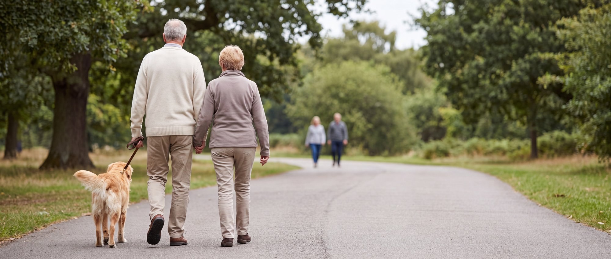 Older adults enjoying a walk in the park